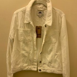 Off White Corduroy Fabric Jacket